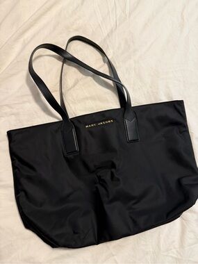 Marc Jacobs Black Nylon Large Tote with Gold Logo